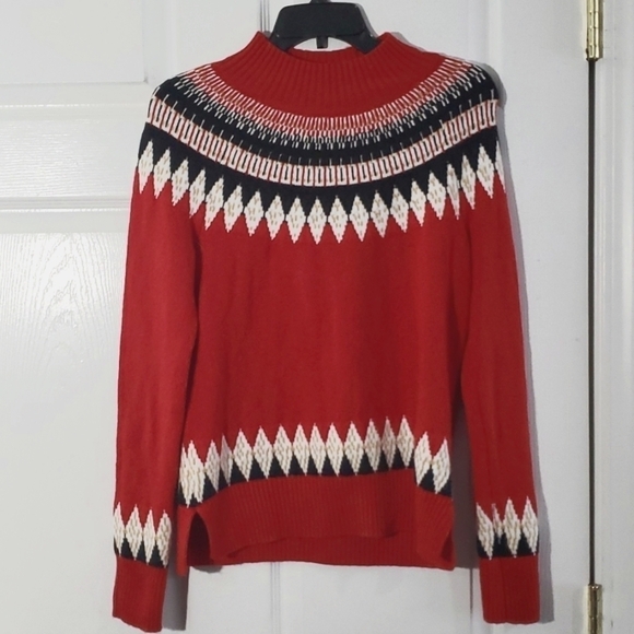 Charter Club Fair Isle Mock Turtleneck Sweater Small - Picture 1 of 9